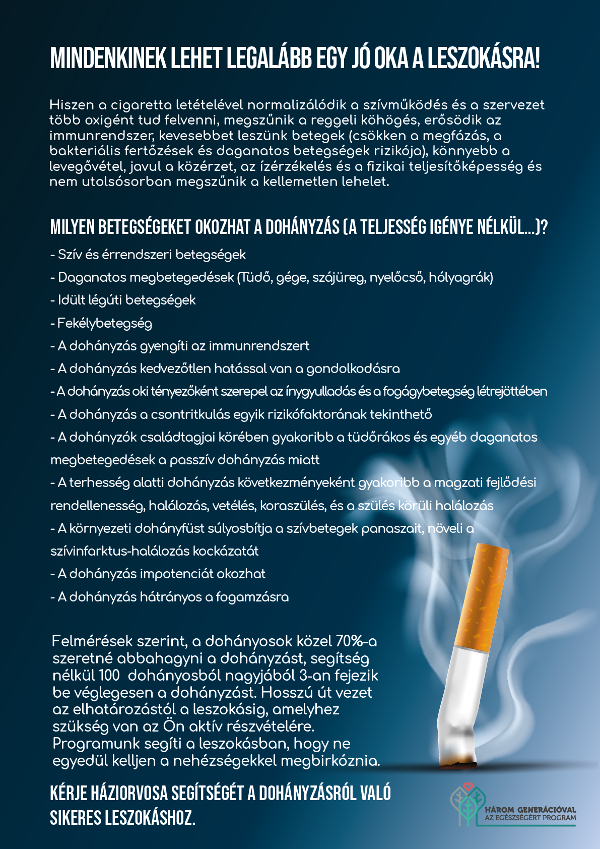 a dohányzásról való leszokás javult)